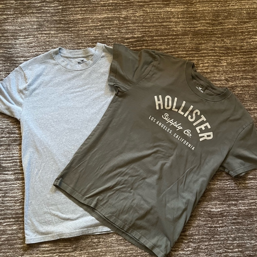 Lot of two Hollister tshirts Men’s size small. Gray and green